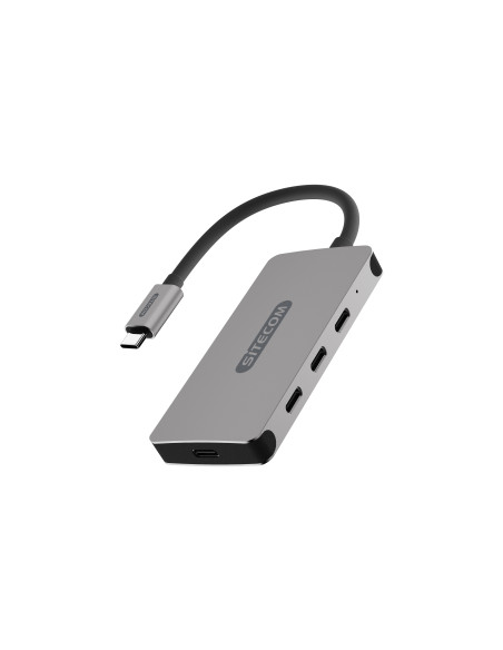 Sitecom CN-386 hub de interfaz USB 3.2 Gen 1 (3.1 Gen 1) Type-C 10000 Mbit s Aluminio, Negro