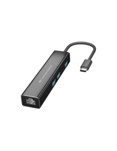 Conceptronic DONN07B base para portátil y replicador de puertos USB 3.2 Gen 1 (3.1 Gen 1) Type-C Negro