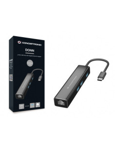 Conceptronic DONN07B base para portátil y replicador de puertos USB 3.2 Gen 1 (3.1 Gen 1) Type-C Negro 2