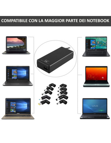 Ewent EW3965 adaptador e inversor de corriente Interior 65 W Negro