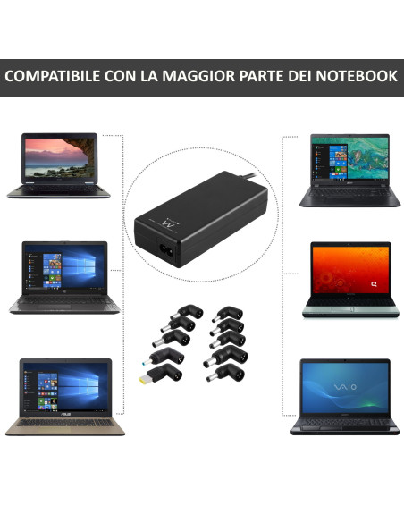 Ewent EW3965 adaptador e inversor de corriente Interior 65 W Negro