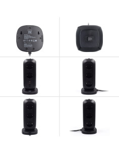 Ewent EW3862 base múltiple 2 m 11 salidas AC Interior Negro 2