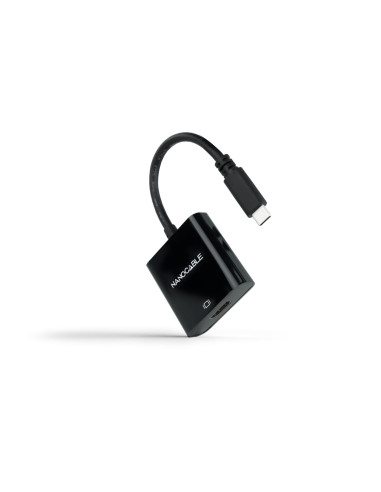 Nanocable Conversor USB-C a HDMI 4K, USB-C M-HDMI H, Negro, 15 cm