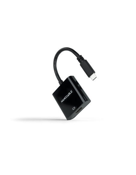 Nanocable Conversor USB-C a HDMI 4K, USB-C M-HDMI H, Negro, 15 cm
