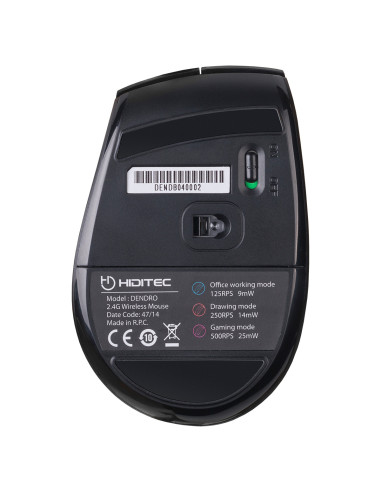 Hiditec Dendro ratón Oficina mano derecha RF inalámbrico Óptico 2000 DPI