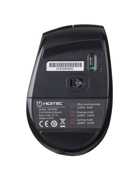 Hiditec Dendro ratón Oficina mano derecha RF inalámbrico Óptico 2000 DPI