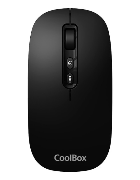 CoolBox RATON W02 IA NEGRO INALAMBRICO RECARGABLE 500MAH RF+BT 1600DPI COPILOT SILENTCLICK