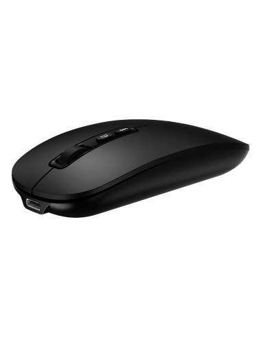 CoolBox RATON W02 IA NEGRO INALAMBRICO RECARGABLE 500MAH RF+BT 1600DPI COPILOT SILENTCLICK
