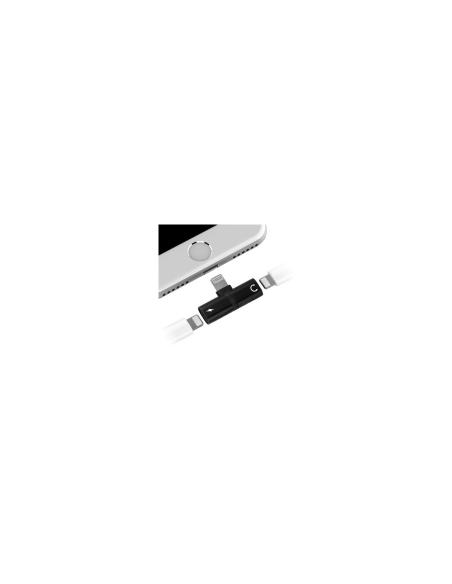 SPLITTER CARGA Y MUSICA MYWAY CONECTOR LIGHTNING TRANSMISION DE AUDIO ALTA CALIDAD NEGRO MWADP0002