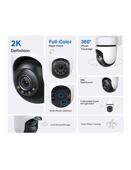 TP-Link Tapo C510W Almohadilla Cámara de seguridad IP Interior y exterior 2304 x 1296 Pixeles Techo
