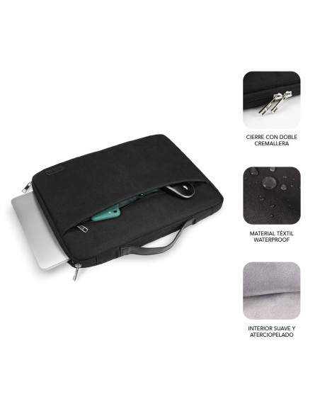 SUBBLIM Funda Ordenador Elegant Laptop Sleeve 15,6" Black