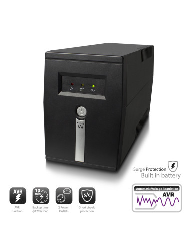 Ewent EW3946 sistema de alimentación ininterrumpida (UPS) Línea interactiva 0,6 kVA 360 W 1 salidas AC