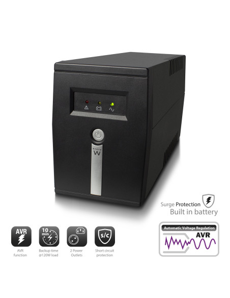 Ewent EW3946 sistema de alimentación ininterrumpida (UPS) Línea interactiva 0,6 kVA 360 W 1 salidas AC