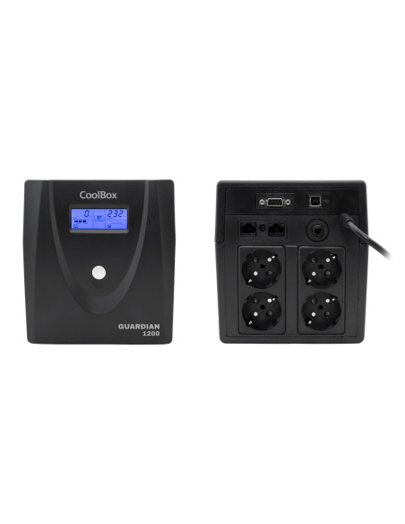 CoolBox SAI GUARDIAN3 LCD 1200VA 720w 4 SCHUKOS + SOFTWARE