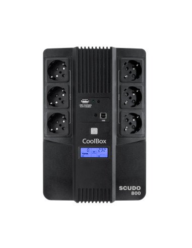 CoolBox SAI SCUDO3 800VA 480W 3+3 SCHUKOS + SOFTWARE