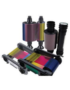 Evolis YMCKO cinta para impresora 300 páginas Negro, Cian, Gris, Magenta, Amarillo