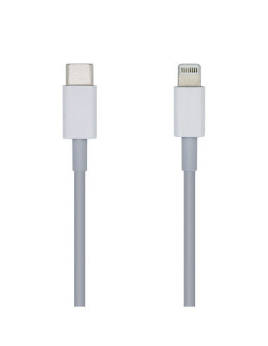 AISENS Cable USB 2.0 USB-С A Lightning PD 2A, Lightning M-USB-С M, Blanco, 1.0m