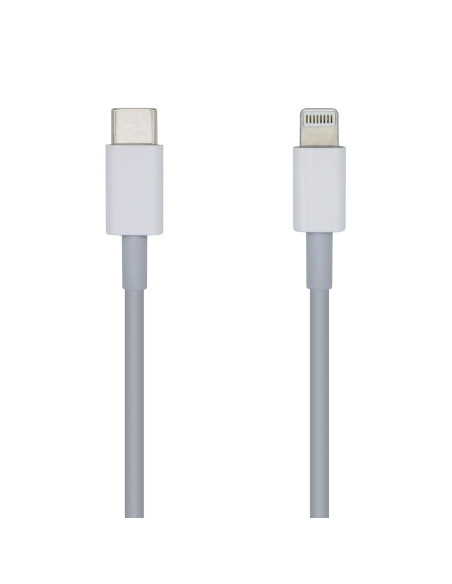 AISENS Cable USB 2.0 USB-С A Lightning PD 2A, Lightning M-USB-С M, Blanco, 1.0m