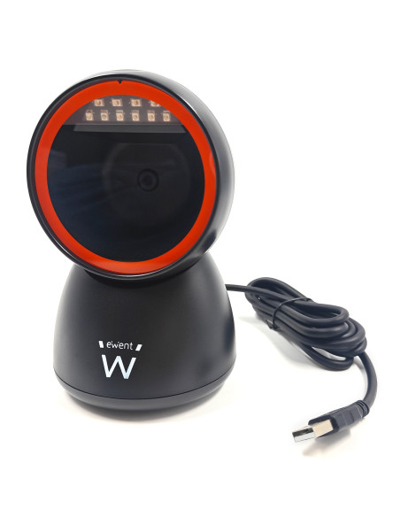 Ewent EW3450 lector de código de barras Lector de códigos de barras fijo 1D 2D CMOS Negro