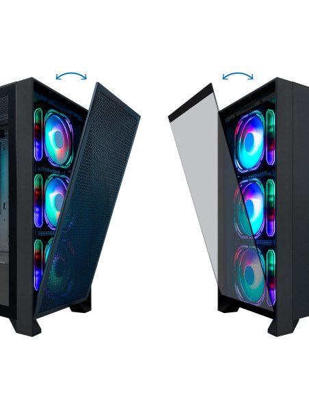 CoolBox GAMING CAJA ATX GE2000 DUALVIEW USB-C 3.2 GEN1 + 4 VENT.ARGB FRONTAL CRISTAL REJILLA