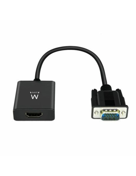 Ewent EW9866 adaptador de cable de vídeo 0,202 m VGA (D-Sub) HDMI + 3.5mm Negro