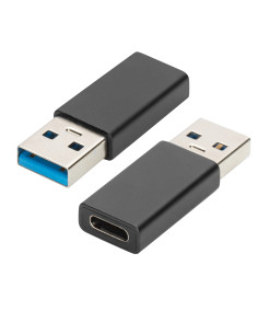 Ewent EW9650 cambiador de género para cable USB Type-A USB Type-C Negro