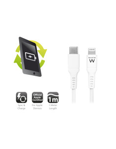 Ewent EW9915 cable de conector Lightning 1 m Blanco 2