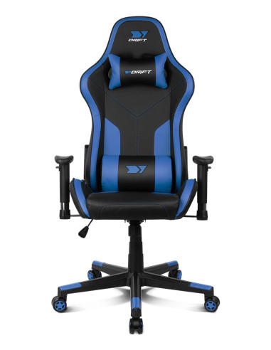 DRIFT DR90V8BL silla para videojuegos Silla para videojuegos de PC Asiento acolchado Negro, Azul