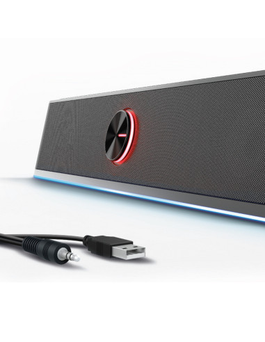 Ewent EW3525 altavoz soundbar Negro 2.0 canales 6 W