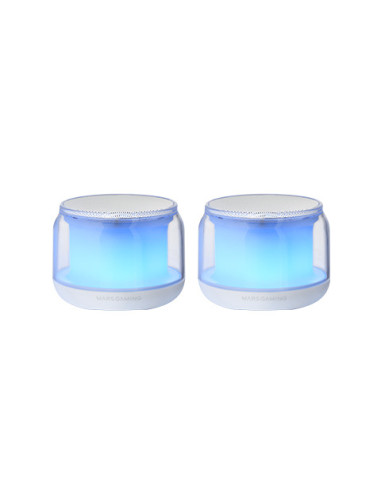 Mars Gaming MS-AURA, Altavoces Bluetooth 5.3, Chipset DSP Personalizado 15W, Iluminación RGB con Diseño ClearView 360º,