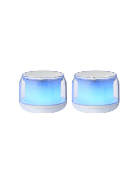 Mars Gaming MS-AURA, Altavoces Bluetooth 5.3, Chipset DSP Personalizado 15W, Iluminación RGB con Diseño ClearView 360º,
