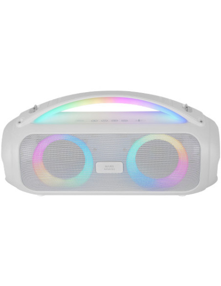 Mars Gaming MS-PULSE, Altavoz Bluetooth Portátil 50W RMS, Iluminación RGB, 2 Drivers Activos 93mm + 2 Drivers Pasivos