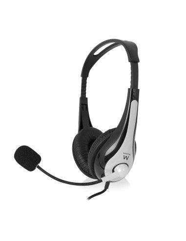 Ewent EW3565 auricular y casco Auriculares Alámbrico Diadema Llamadas Música USB tipo A Negro, Blanco