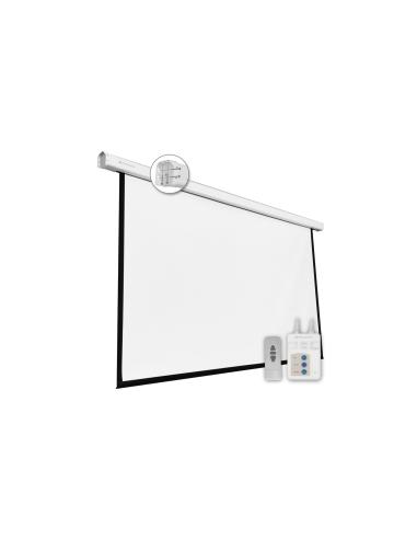 Pantalla electrica phoenix videoproyector pared y techo 100p posicion ajustable carcasa blanca tela super resistente PHPANTAELEC