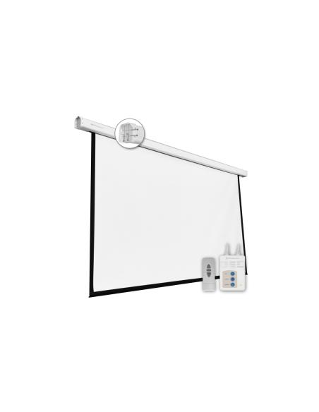 Pantalla electrica phoenix videoproyector pared y techo 100p posicion ajustable carcasa blanca tela super resistente PHPANTAELEC