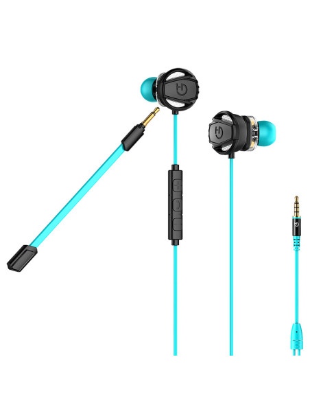 Hiditec Taiko Auriculares Alámbrico Dentro de oído Juego Negro, Turquesa