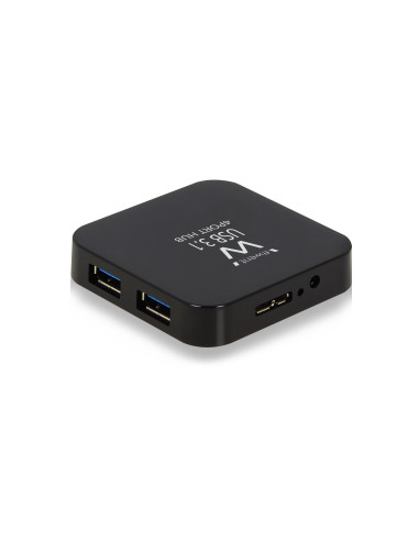 Ewent EW1134 hub de interfaz USB 3.2 Gen 2 (3.1 Gen 2) Type-A 5000 Mbit s Negro