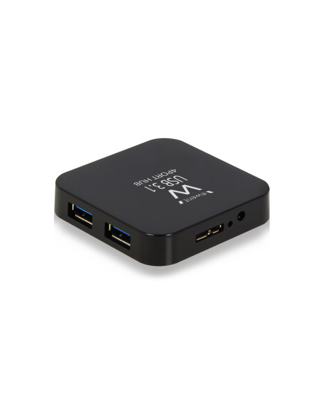 Ewent EW1134 hub de interfaz USB 3.2 Gen 2 (3.1 Gen 2) Type-A 5000 Mbit s Negro