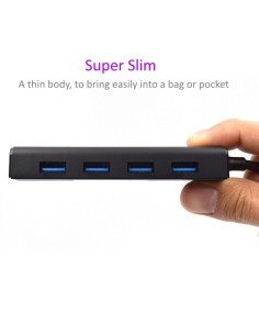 Ewent EW1136 hub de interfaz USB 3.2 Gen 1 (3.1 Gen 1) Type-A 480 Mbit s Negro 2