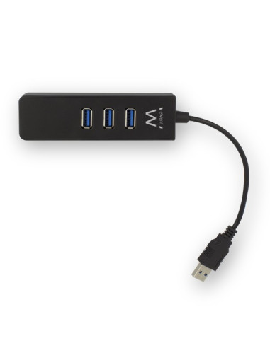Ewent EW1140 base para portátil y replicador de puertos USB 3.2 Gen 1 (3.1 Gen 1) Type-A Negro