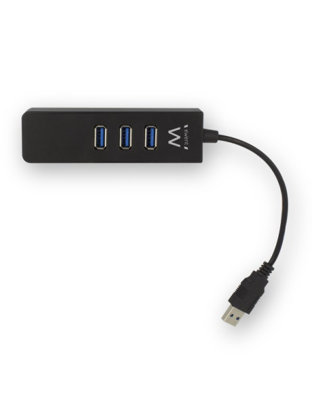 Ewent EW1140 base para portátil y replicador de puertos USB 3.2 Gen 1 (3.1 Gen 1) Type-A Negro