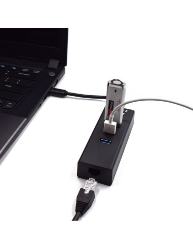 Ewent EW1141 base para portátil y replicador de puertos USB 3.2 Gen 1 (3.1 Gen 1) Type-C Negro