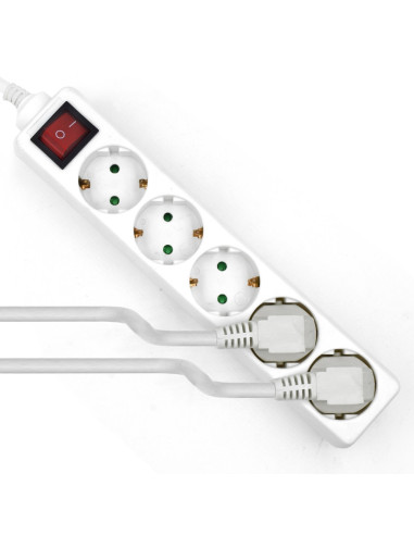 Ewent EW3916 base múltiple 1,5 m 5 salidas AC Interior Blanco