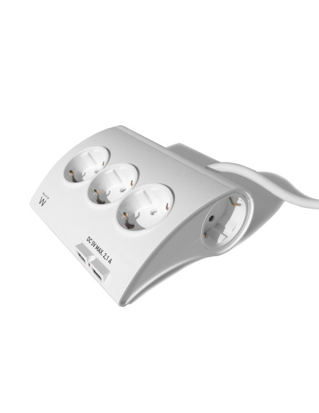 Ewent EW3935 base múltiple 1,5 m 5 salidas AC Interior Blanco
