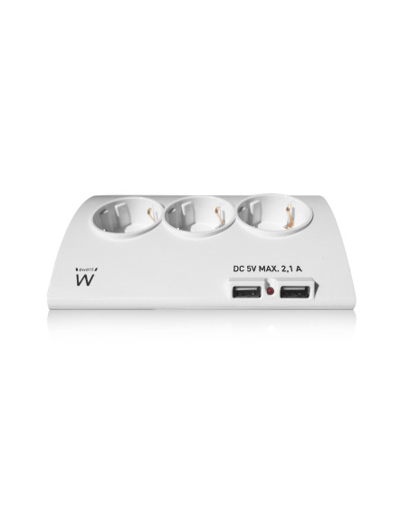 Ewent EW3935 base múltiple 1,5 m 5 salidas AC Interior Blanco