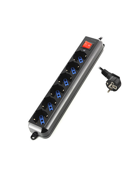 Ewent EW3924 base múltiple 1,5 m 6 salidas AC Negro