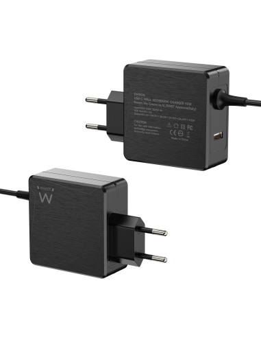 Ewent EW3978 cargador de dispositivo móvil Portátil Negro Corriente alterna Carga rápida Interior