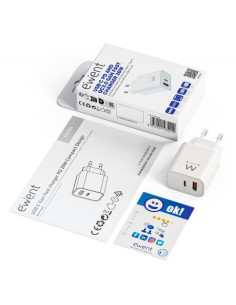 Ewent Cargador Rápido GaN de 20W USB-C PD y USB-A QC, Diseño Compacto 2