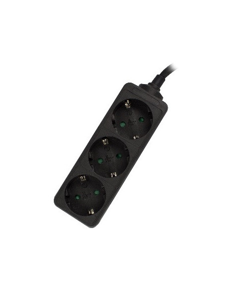 Ewent EW3959 base múltiple 1,5 m 3 salidas AC Interior Negro