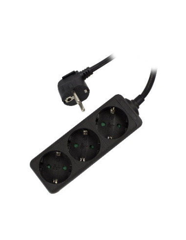 Ewent EW3959 base múltiple 1,5 m 3 salidas AC Interior Negro